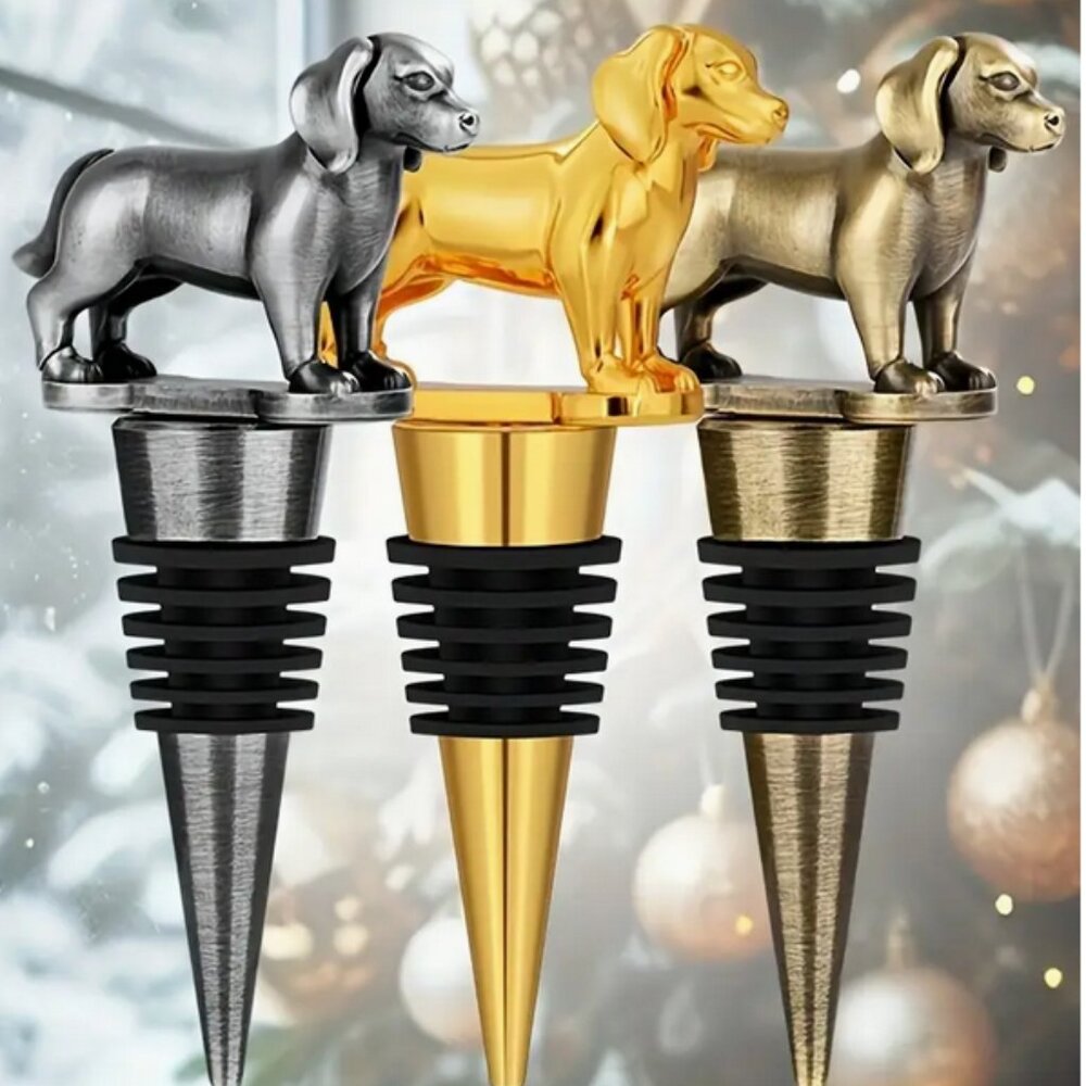 Golden Retriever Bottle Stopper with Dust Bag
